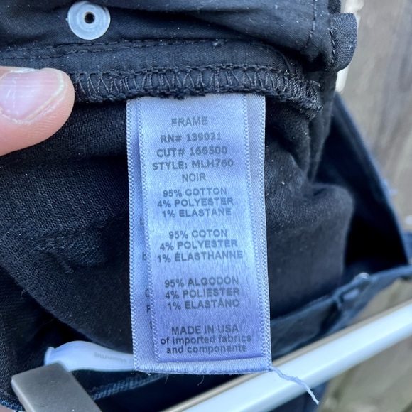 🎉HP🎉 *Frame Denim | L'Homme Black Skinny Jeans RN 139021 Cut 166500 Size 33 - Picture 8 of 11